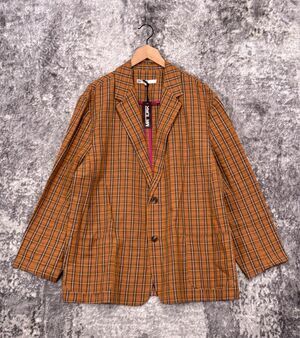 New Mr Turk Jacket 48 Mens Plaid Linen Blend Two Button Sport Coat Blazer